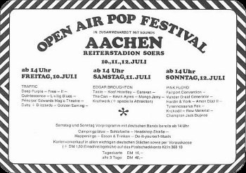 Golden Earring ad for Open Air Festival Aachen July 10, 1970